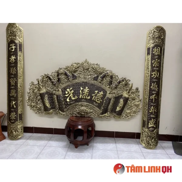 Hoành Phi Câu Đối Bằng Đồng, Bộ Cuốn Thư Đại Tự Câu Đối Bằng Đồng Nguyên Chất